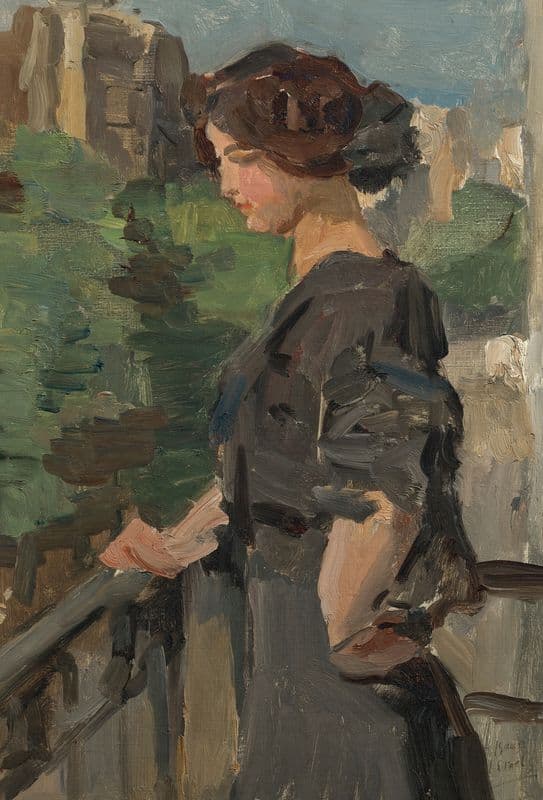An Elegant Lady on a Balcony, Paris (1904-1910) as a canvas print