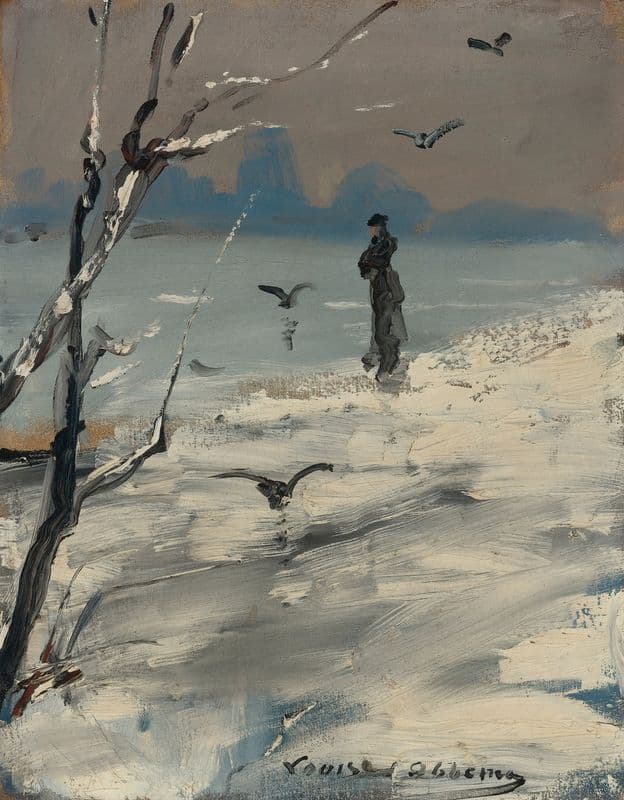 An Elegant Woman, Said To Be Sarah Bernhardt, On A Winter’s Walk as a canvas print
