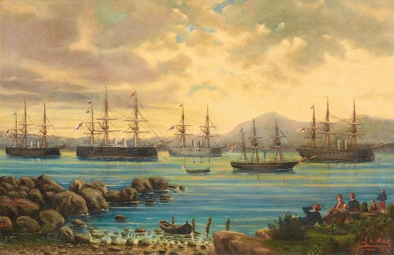 An English Squadron in the Sea of Marmara as a canvas print