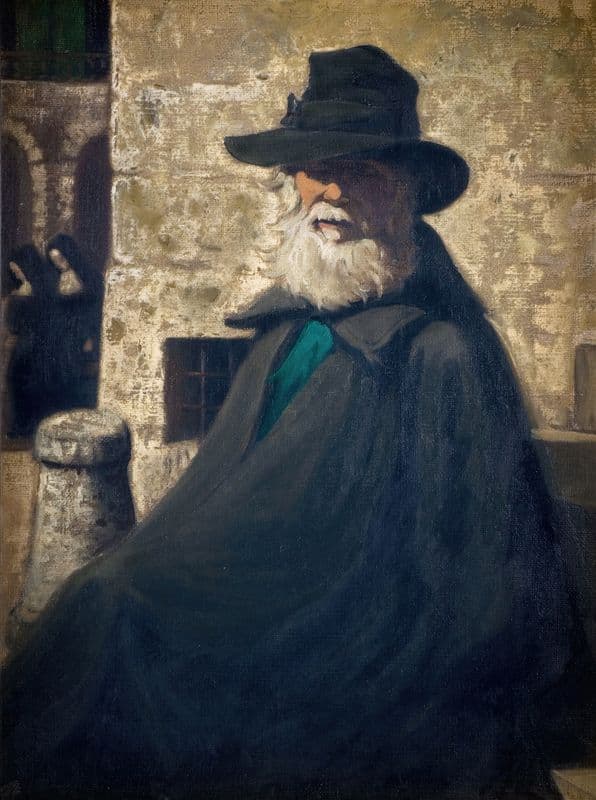 An Old Beggar as a canvas print