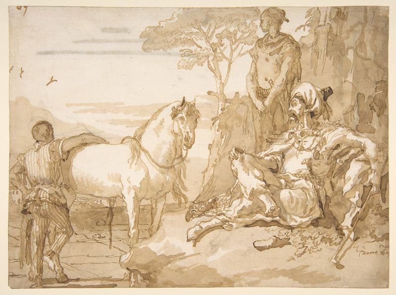An Oriental Chieftain Resting (1727–1804) as a canvas print