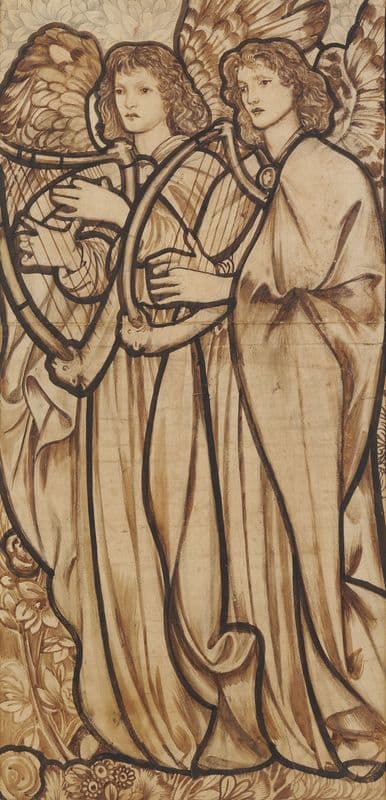 Angels Playing Harps as a canvas print