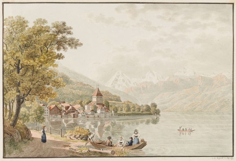 Ansicht Oberhofens am Thunersee (1915-1945) as a canvas print