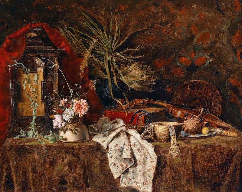 Antiquitätenstillleben (c1890) as a canvas print