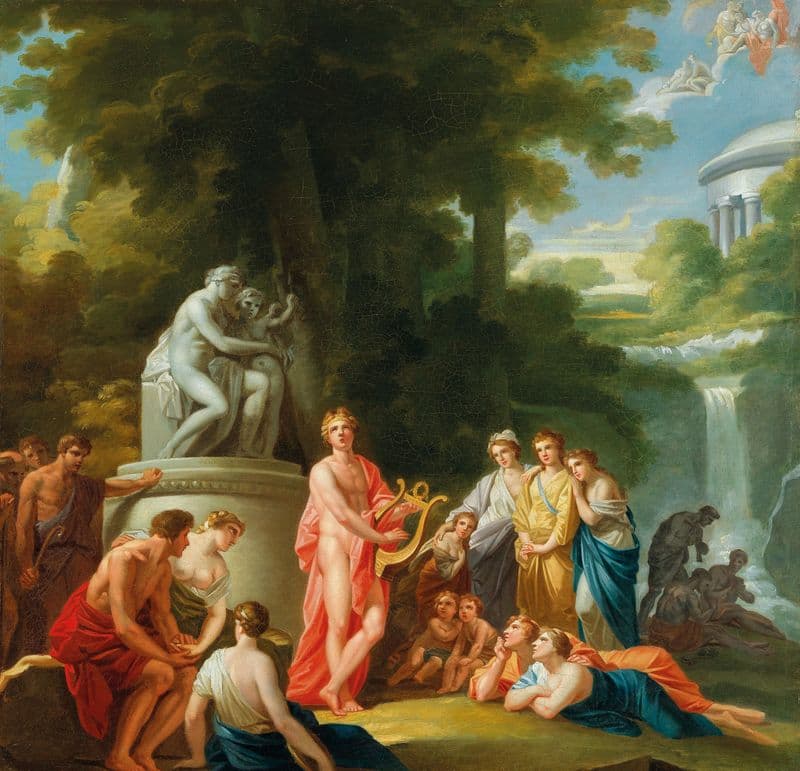 Apollo amongst the Shepherds, a ‘study’ for the former Burgtheater, Vienna as a canvas print