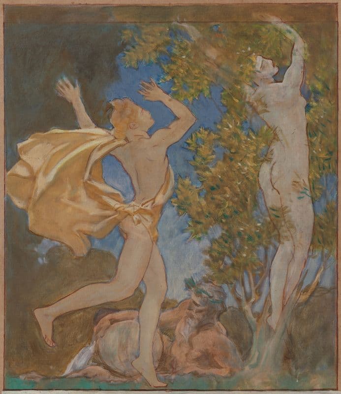 Apollo and Daphne (c. 1916) as a canvas print