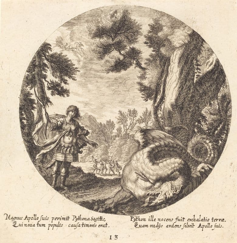 Apollo Killing the Python as a canvas print