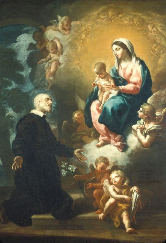 Apparition of the Virgin to Saint Philip Neri (18th century) as a canvas print