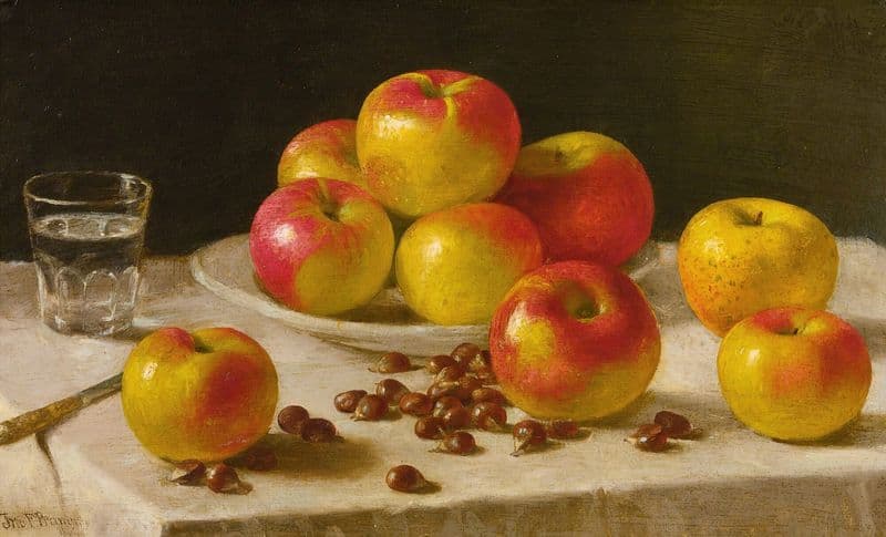 Apples On A Table as a canvas print