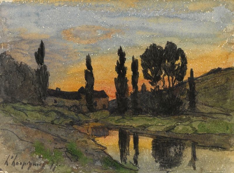 Arbre au bord d’une rivière as a canvas print