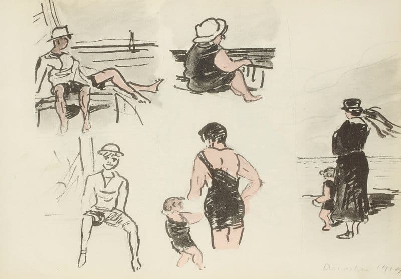 Arcachon, 1919 sur la plage as a canvas print