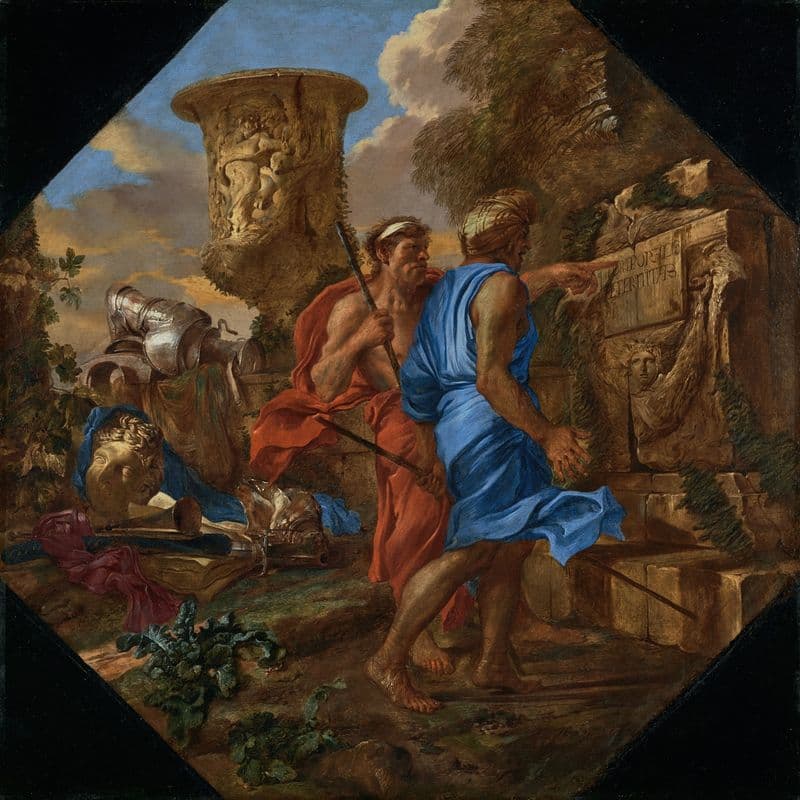 Arcadian Shepherds (about 1655) as a canvas print