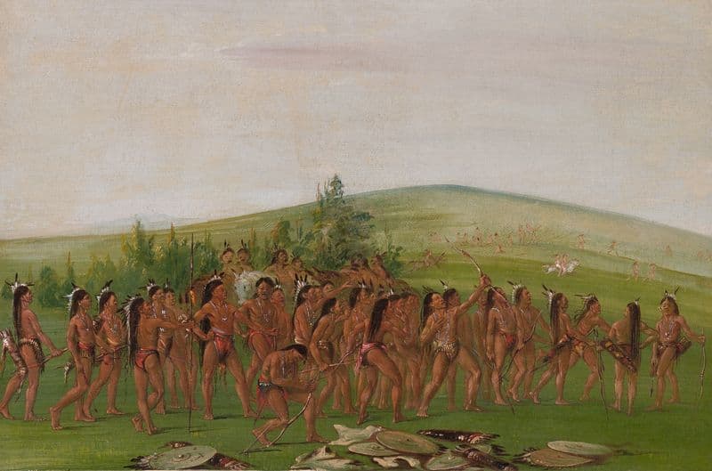 Archery of The Mandan (1835-1837) as a canvas print