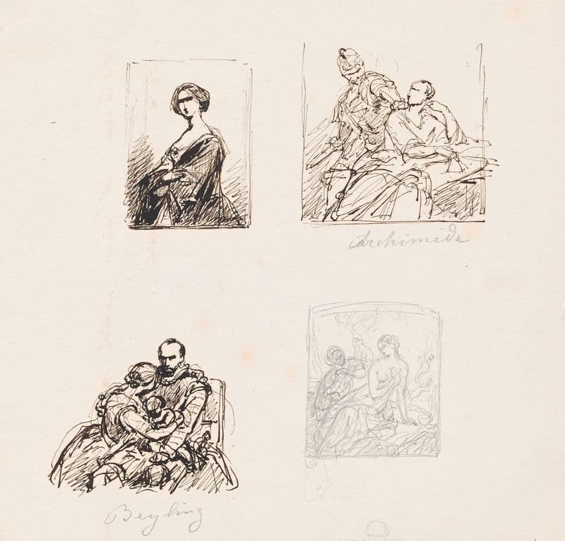 Archimedes and Three Portraits as a canvas print