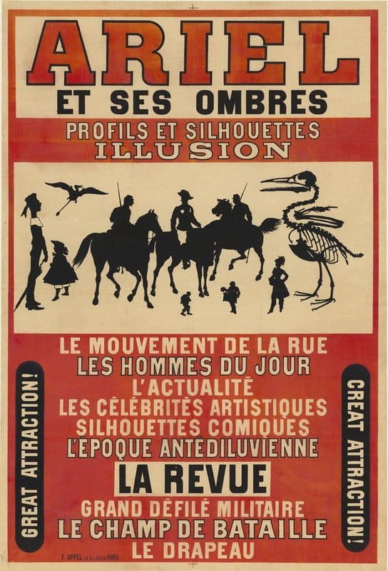 Ariel et ses ombres, profils et silhouettes, illusion (1890-1900) as a canvas print