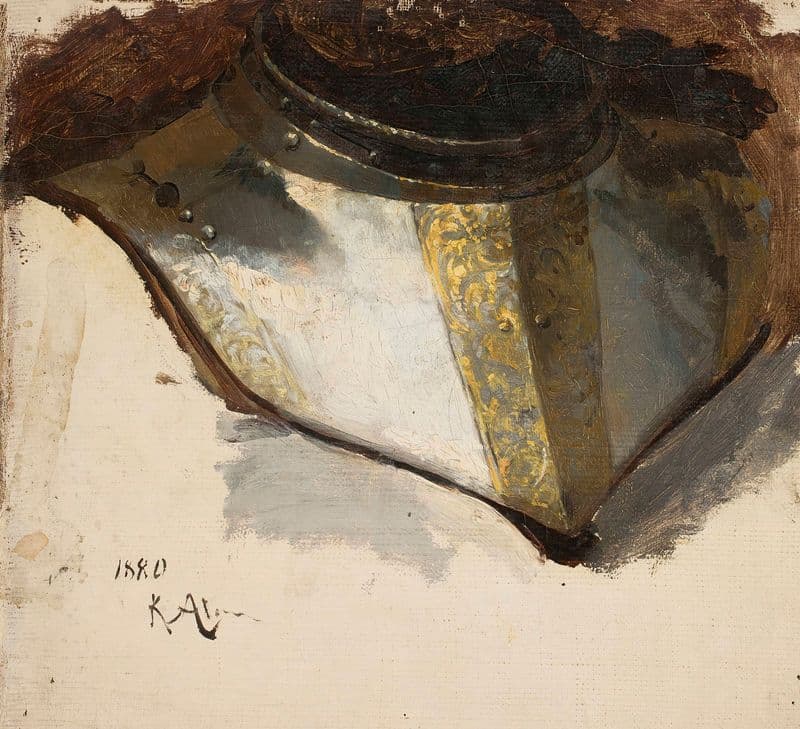 Armour bevor of Late Renaissance, study as a canvas print