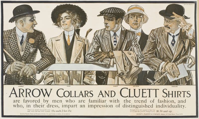 Arrow collars. Cluett shirts (1895 - 1917) as a canvas print