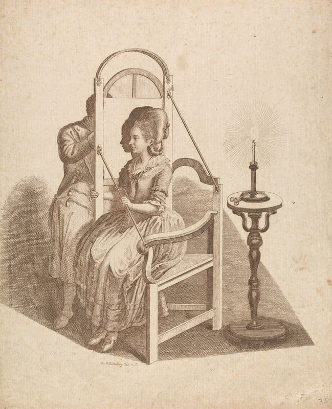 Artist Drawing a Woman’s Silhouette as a canvas print