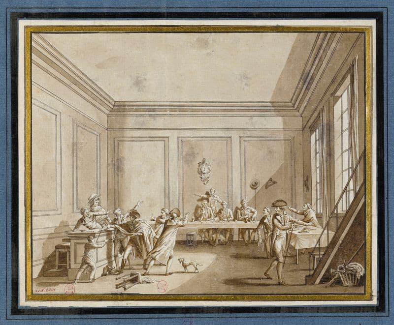 Assassinat de Le Peletier St Fargeau chez le restaurateur Février as a canvas print