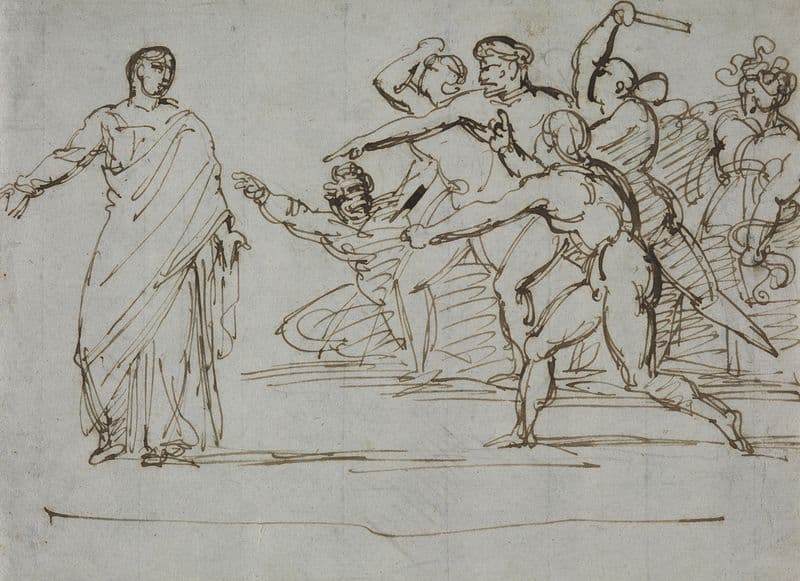 Assassination of Tiberius (1816-1817) as a canvas print