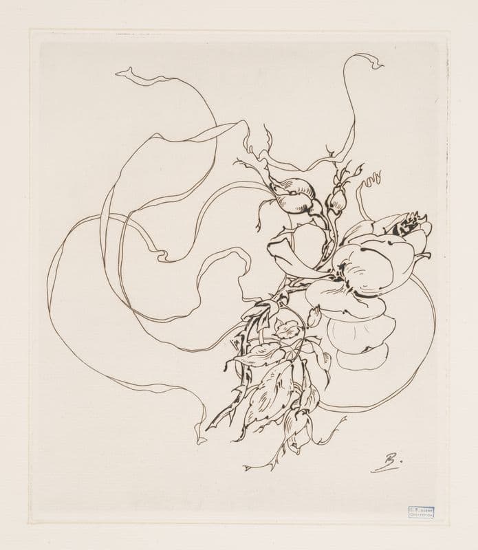 Assiette (rose). (1866 - 1878) as a canvas print