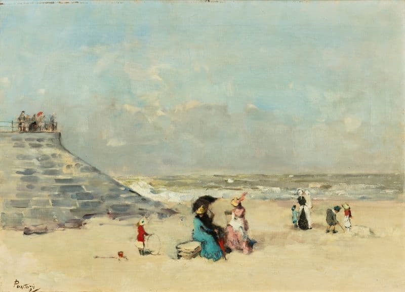 At the beach, Ostend as a canvas print