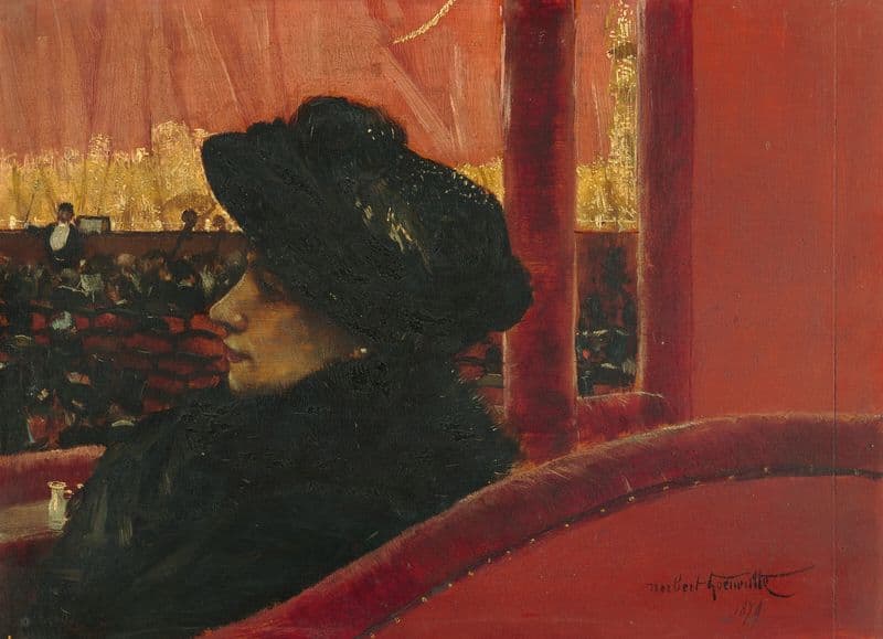At the theatre as a canvas print
