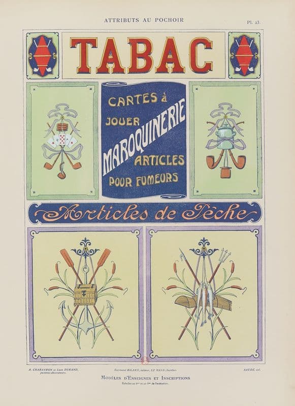 Attributs au pochoir Pl.24 as a canvas print