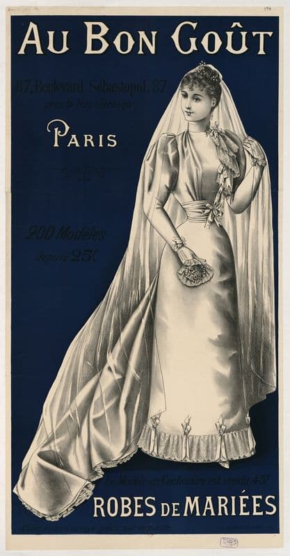 Au Bon Goût, 87 Boulevard Sébastopol, 87. Robes de mariées as a canvas print