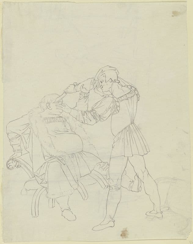 Auerbachs Keller zu Leipzig; Zwei Zecher (ca. 1810) as a canvas print