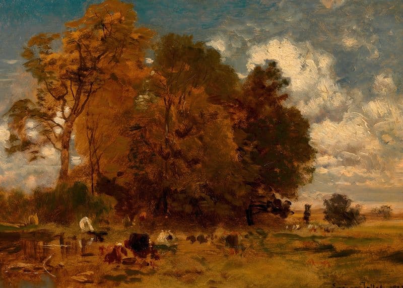 Aulandschaft mit Kühen as a canvas print