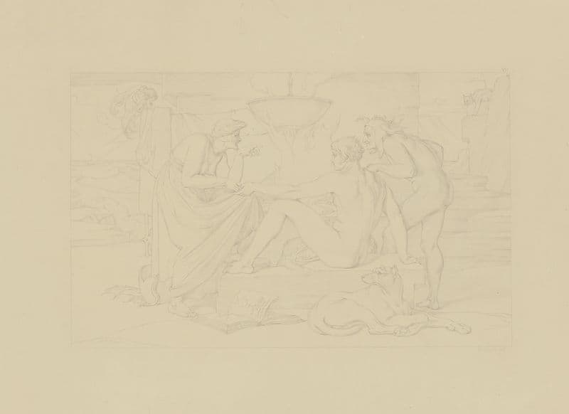 ‘Aus dem Leben eines Wüstlings’; VII. Der Wüstling bei einer Hexe as a canvas print