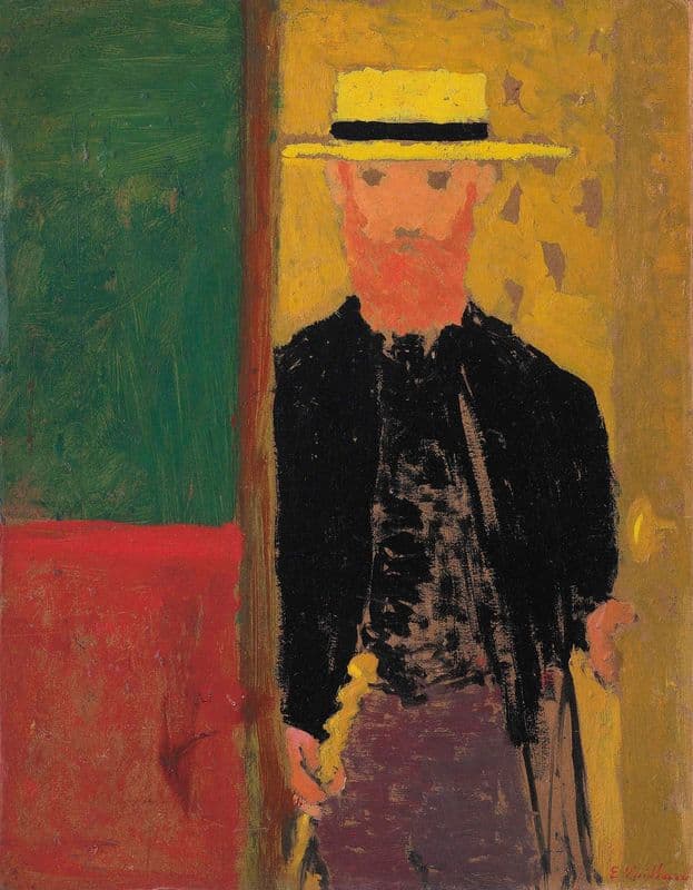 Autoportrait à la canne et au canotier (circa 1891-1892) as a canvas print