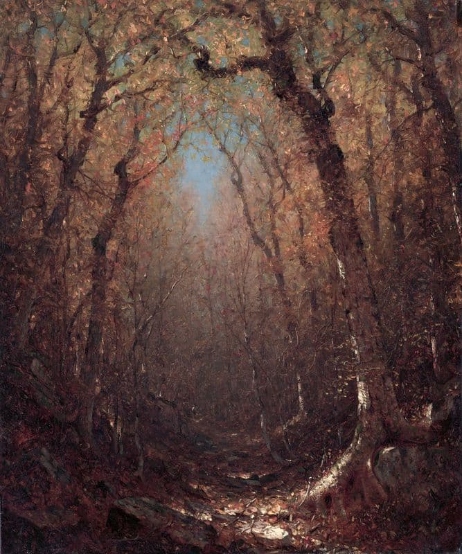 Autumn, a Wood Path as a canvas print