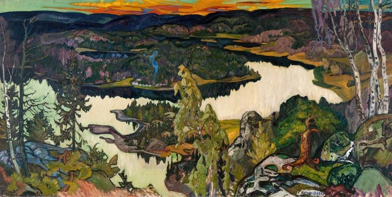 Autumn Evening, Nordingrå as a canvas print