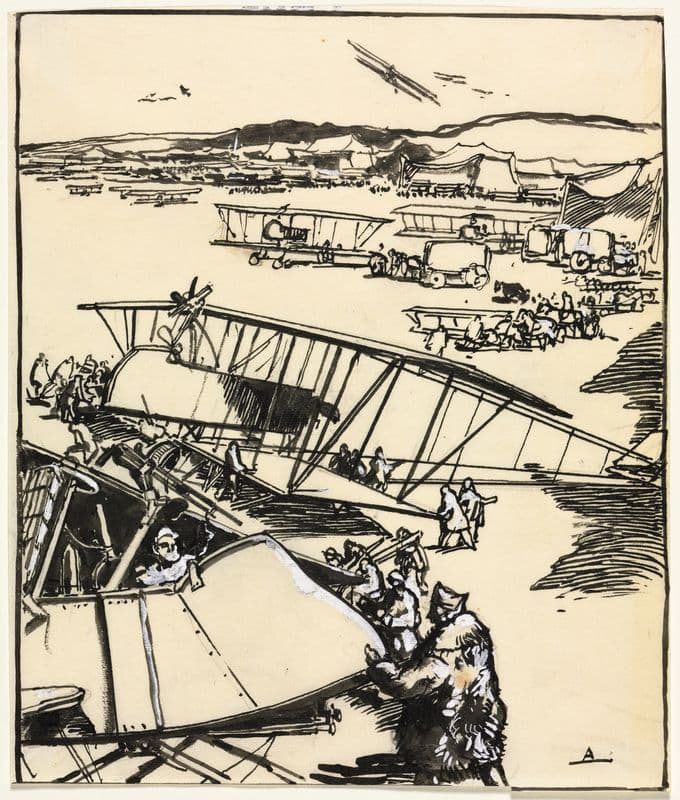 Avions reposant sur le terrain as a canvas print
