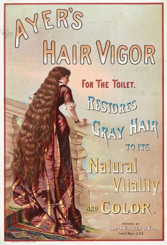 Ayer’s hair vigor for the toilet. Restores gray hair to its natural vitality and color as a canvas print