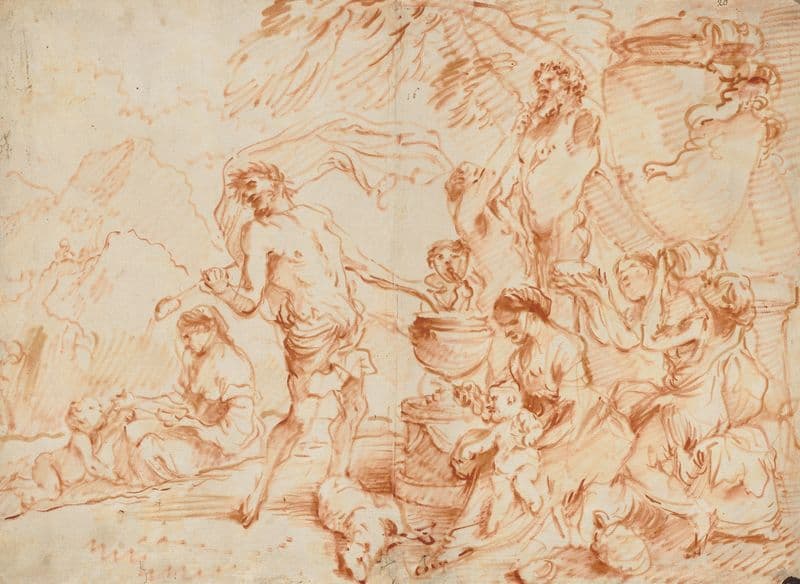 Bacchanal Before a Herm (early 1660s) as a canvas print