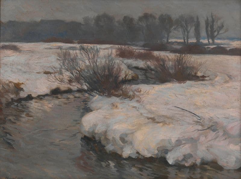 Bach im Winter (Landschaft) as a canvas print