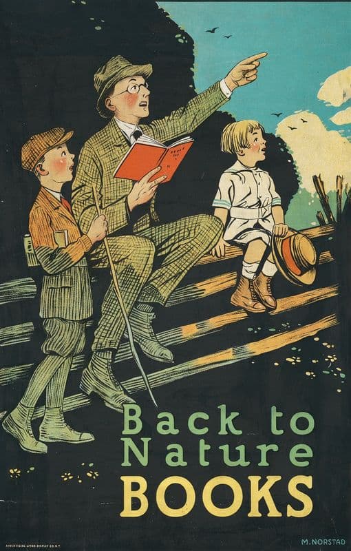 Back to nature books (1920-1930) as a canvas print