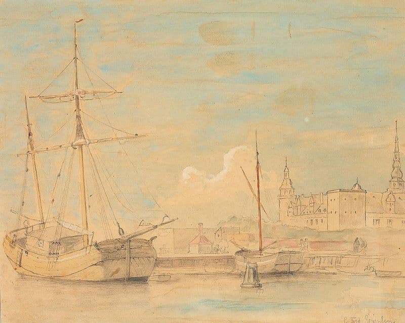 Både til kajs ved Kronborg as a canvas print