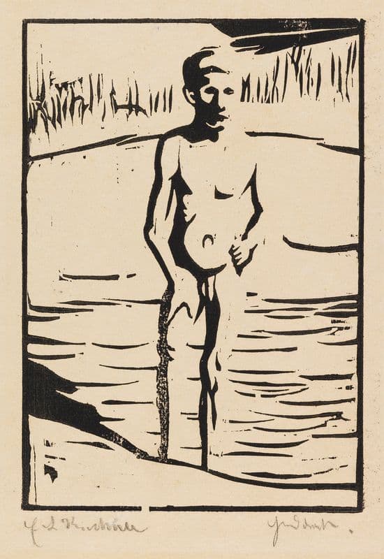 Badender Junge as a canvas print