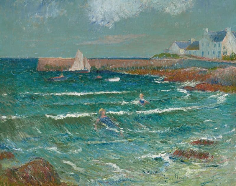 Baignade de mer à Lomener (circa 1889) as a canvas print