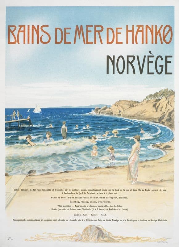 Bains de mer de Hankø Norvege as a canvas print