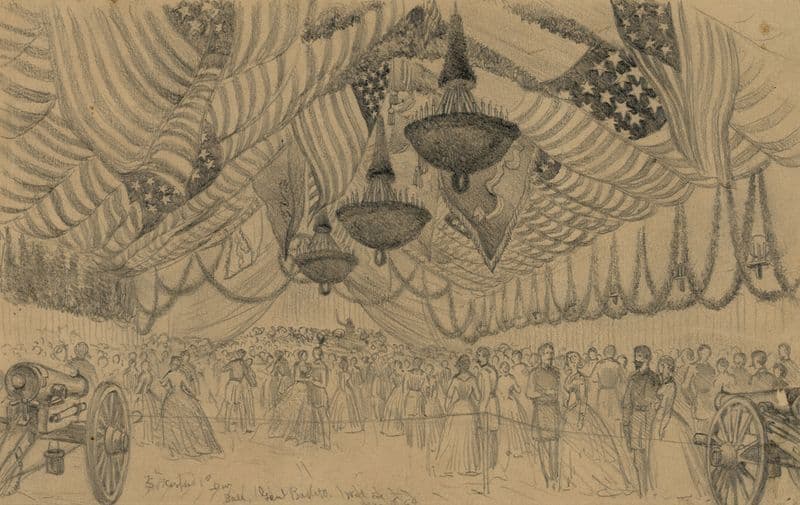 Ball of the 5th Corps, 1st Div. (Gen. Bartlett). Near Beverly Ford, Va. as a canvas print
