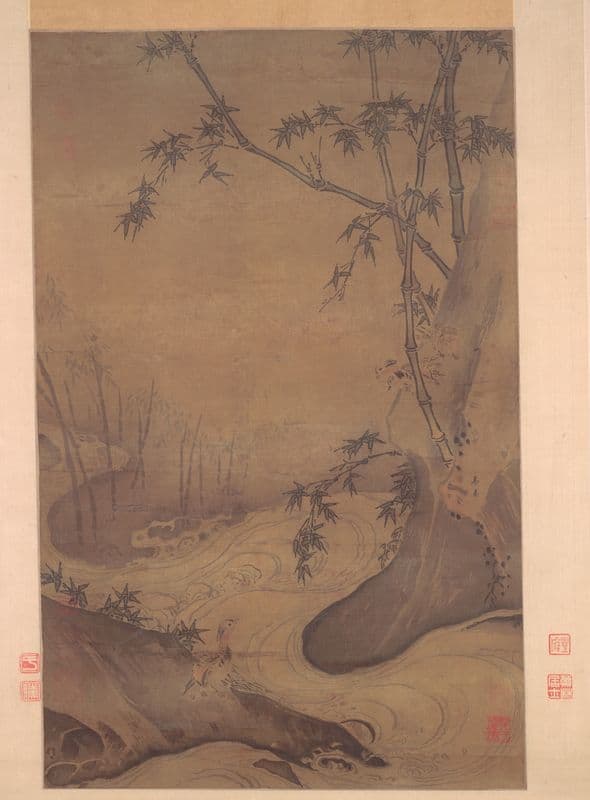 Bamboo and Ducks by a Rushing Stream (1127–1279) as a canvas print