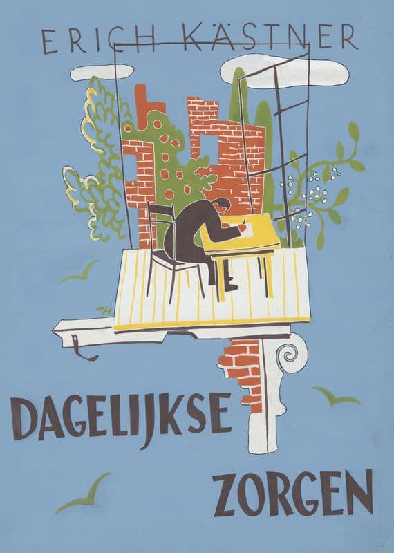 Bandontwerp voor; Erich Kästner, Dagelijkse zorgen. Liedjes en proza 1945-1948 (Der tägliche Kram), 1950 as a canvas print