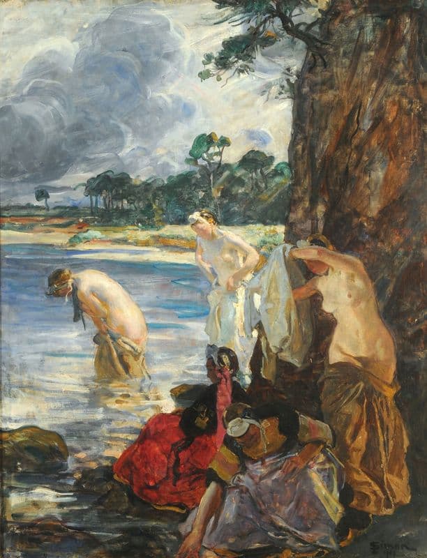 Bañistas (Date 1909) as a canvas print