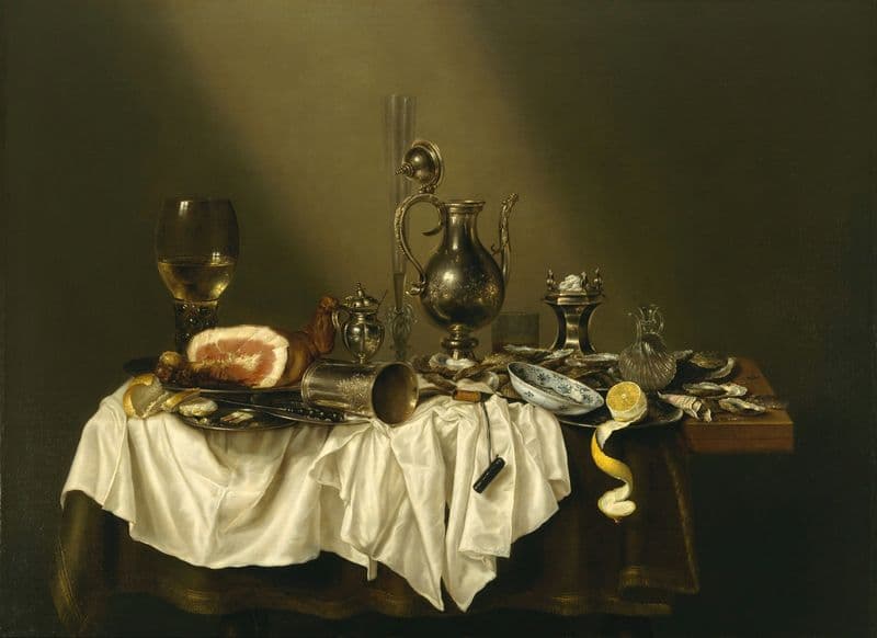 Banquet Piece with Ham as a canvas print