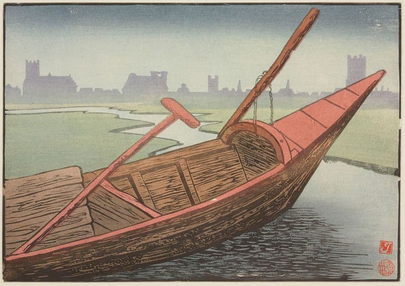 Barque dans les marais de Saint-Omer (1908-1912) as a canvas print